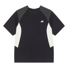 New Balance x LiangDong Color Block T-Shirt 'Black' NEE17113-BK Black Crew Neck Sporty T-shirt, Black Crew Neck Sportswear T-shirt, Black Sportswear T-shirt With Graphic Print, Black Graphic Tee For Sports, Black Athleisure T-shirt With Graphic Print, Black Graphic Print T-shirt Athleisure, Black Graphic Print T-shirt Sportswear, Black Graphic Print T-shirt, Black Moisture-wicking Graphic Tee