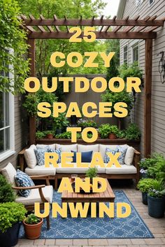 an outdoor space with couches and potted plants