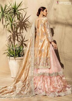 Farshi Gharara Pakistani, Wedding Gharara, Gharara Pakistani, Farshi Gharara, Gharara Dress, Designer Gharara, Lehenga For Women, Haldi Dress, Nikah Ceremony