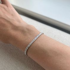 Diamond Baguette Tennis Bracelet - Alexis Jae Jewelry Baguette Bracelet, Bf Gifts, Diamond Baguette, Diamond Tennis Bracelet, Jewelry Fashion Trends, Baguette Cut Diamond, North South, Dynamic Design, Tennis Bracelet Diamond