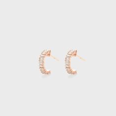 rose Baguette Earrings, Baguette Earring, Diamond Huggies, Fashion Wishlist, Everyday Luxuries, Fine Jewelry Collection, Baguette Cut, Lovely Jewellery, Baguette Diamond