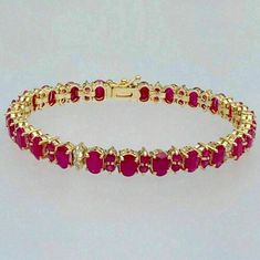 (eBay) Find many great new & used options and get the best deals for 11Ct Lab-Created Red Ruby Diamond Women's Tennis Bracelet 14K Yellow Gold Finish at the best online prices at eBay! Free shipping for many products! Yellow Sign, Diamond Color Grade, Womens Tennis, Fine Jewelry Bracelets, Ruby Diamond, Red Ruby, Bracelets And Charms, Tennis Bracelet, Diamond Clarity