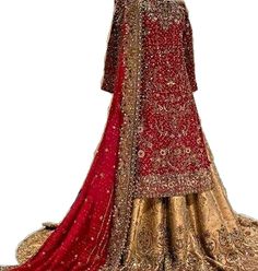 Traditional Gown With Zari Work For Marriage, Traditional Full-length Sharara For Wedding, Anarkali Heavy Dupatta For Wedding, Heavy Anarkali Dupatta For Wedding, Traditional Wedding Gown With Long Train, Red Heavy Lehenga For Wedding, Traditional Wedding Dress With Long Train, Wedding Sets With Intricate Embroidery Full Length, Traditional Dresses With Zari Work For Marriage