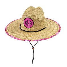 Our Monogrammed Straw Hat is just the accessory to brighten your day! With its wide brim, this straw hat will protect your face and head from the sun’s rays. We think that our classically fashionable straw hat is the perfect accessory for your next vacay to the beach or lake. The monogrammed hat comes in many fun prints: you’re given a peek at the print on the brim’s edging and the print fully accents the bottom side of the hat. Choose from fierce leopard prints, funky tie dye, a variety of flor Monogram Hats, Leopard Prints, Hot Beach, Marley Lilly, Straw Hats, Fun Prints, Wide Brimmed, Straw Hat, Brighten Your Day