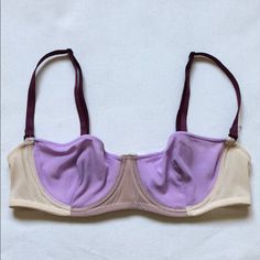 Nwot. Removable Straps. Purple Fitted Bra With Removable Pads, Purple Fitted Bra With Adjustable Straps, Fitted Purple Bra With Removable Pads, Fitted Purple Bra With Adjustable Straps, Purple Underwire Bra With Removable Pads, Summer Underwire Bra In Purple, Purple Partially Lined Underwire Bra, Fitted Purple Bra Partially Lined, Purple Underwire Bra Partially Lined