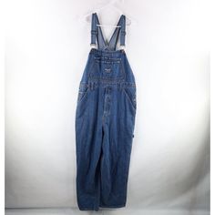 Nos Vintage 90s Streetwear Mens Large Baggy Wide Leg Denim Jean Overalls Bibs Mens Overalls New Old Stock Mens Size Large Measurements Are: 20 Inches Across The Waist Laid Flat 32 Inch Inseam 66 Inches Top To Bottom Cotton Blue Check Out My Other Items In My Store! J30 Ph Blue Straight Leg Overalls For Streetwear, Blue Denim Overalls For Streetwear, Blue Utility Overalls For Streetwear, Blue Overalls With Pockets For Streetwear, Relaxed Fit Medium Wash Overalls For Streetwear, 90s Style Denim Overalls With Pockets, 90s Denim Overalls With Pockets, 90s Style Blue Denim Overalls, Baggy Dungarees