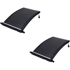 pair of black plastic side step covers for the front and back of a car or truck