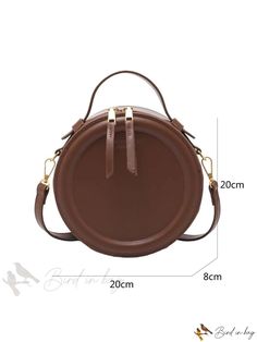 Bird in Bag - Designer Handbag Vintage PU Leather Shoulder Bag for Women Fashion Clutch Purse Body Bag Female Travel Satchel Handbag Vintage, Crossbody Bag Women, Designer Handbag, Brown Bags, Round Design, Vintage Handbags, Bag For Women, Female Travel, Clutch Purse