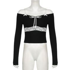 Please refer to our sizing chart for a guideline when choosing a size. 5 business days order processing time. 90% polyester 10% spandex Black Lace Tops With Lace Cuffs, Black Long Sleeve Tops With Lace Patchwork, Black Long Sleeve Top With Lace Patchwork, Long Sleeve Tops With Lace Patchwork And Stretch, Long Sleeve Stretch Tops With Lace Patchwork, Stretch Long Sleeve Top With Lace Patchwork, Stretch Long Sleeve Tops With Lace Patchwork, Elegant Lace Trim Tops For Winter, Black Tops With Lace Cuffs For Spring