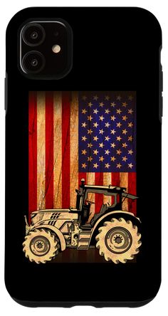 an old tractor with the american flag on it phone case for iphone 11 / 12