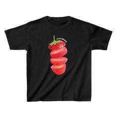 Introducing the Strawberry Baby Tee, a must-have for any trendy and retro fashionista. Made from 100% cotton, this women's tee features a playful, Y2K inspired design that will add a touch of sweetness to any outfit. Stay stylish and comfortable with this unique and timeless piece. The model is wearing an XS size. Our size guide ensures a perfect fit. Funny Baby Tees, Strawberry Baby, Sweet Tee, Trendy Baby, Custom Pet Portraits, Funny Tees, Baby Tee, Funny Babies, Workout Tee