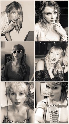 black and white photo collage of taylor swift