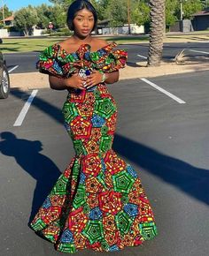 Ankara Fish Tail Gown, Ankara Flowing Gown Styles, Ankara Flay Gown Styles Long, Long Free Gown Ankara Styles, Ankara Prom Dress, Prom Dress African, Long Ankara Dresses, African Prom Dress, Beautiful Ankara Gowns