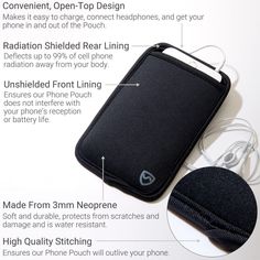 the contents of a cell phone case and earbuds