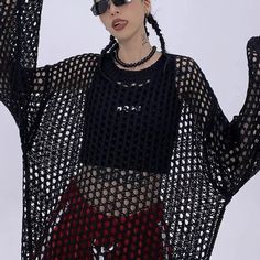 𝔇𝔢𝔱𝔞𝔦𝔩𝔰: Style: Punk, Grunge, Kawaii GothMaterial: Polyester+ CottonQuantity: 1 pc It's perfect for layering, it has a punk style, and it has the perfect hue for any outfit. If we had a color for everybody, then you would be sure to find the perfect one for you. Enjoy free shipping with a purchase of over 50$ The model wears XL with 5'5 108 lbs for an oversized look SIZE CHEST SHOULDER SLEEVE LENGTHS 46 in 21 in 21 in 25 inM 48 in 22 in 22 in 26 inL 50 in 22 in 22 in 27 inXL 51 in 23 in 23 in... Hollow Out Sweater, Fishnet Shirt, Grunge Kawaii, A Punk, Punk Grunge, Style Punk, Punk Style, Dark Fashion, Green Sweater