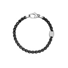 Add a touch of style to your look with this men's LYNX stainless steel round box chain bracelet. Click on this JEWELRY & WATCHES GUIDE to learn about fit, styles, materials and more! Add a touch of style to your look with this men's LYNX stainless steel round box chain bracelet. Click on this JEWELRY & WATCHES GUIDE to learn about fit, styles, materials and more! FEATURES Chain type: box Length: 8.5 in. Chain width: 4 mm Clasp: lobster-claw Metal: stainless steel Plating: ion plated Finish: poli Black Metal Chain Bracelet With Stainless Steel Clasp, Modern Stainless Steel Chain Bracelet For Everyday, Modern Bracelets With Box Chain And Chain Link, Black Link Chain Bracelet For Gift, Black Link Chain Bracelet As Gift, Classic Stainless Steel Bracelet With Box Chain, Stainless Steel Silver Chain Bracelet, Stainless Steel Round Chain Bracelet With Silver Chain, Classic Black Bracelet With Silver Chain