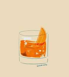 an orange sitting in a glass filled with liquid