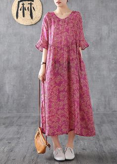 Sukienki Maksi, Loose Summer Dress, Sack Dress, Print Chiffon Dress, Dress Design Patterns, Petal Sleeve, Cotton Linen Dresses, Style Maxi Dress, Loose Dress