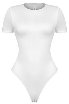 Look and feel your best in the Mya Bodysuit. This essential bodysuit features ultra-soft, smooth fabric and a snap button closure for a comfortable fit. The classic white color offers versatile styling for any occasion. Mya Bodysuit Features: Short Sleeve Bodysuit - thong back Snap Button Closure Ultra soft material True to size - very stretchy 96% Polyester 4% Spandes White Bodysuit Short Sleeve, Cute Body Suits, Body Top Outfit, White Tops For Girls, White Bodysuit Outfit, Wishlist Clothes, White Body Suit, Casual Brunch Outfit, White Long Sleeve Bodysuit