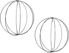 two metal ball sculptures on a white background