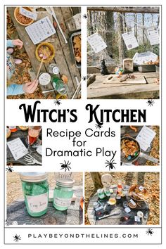 the witch's kitchen recipe cards for dramatic play are perfect for kids to make