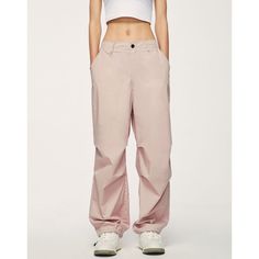 Summer Loose Leg Cargo Pants Material: 100% Cotton Size: S, M, L, XL, 2XL Color: Black, Light Pink, Army Green, Purple Applicable Season: Spring, Summer Trendy Baggy Harem Pants, Trendy Solid Straight Leg Parachute Pants, Casual Spring Parachute Pants With Straight Leg, Spring Casual Straight Leg Parachute Pants, Casual Straight Leg Parachute Pants For Spring, Solid Color Baggy Wide Leg Parachute Pants, Solid Baggy Wide Leg Parachute Pants, Casual Pink Parachute Pants With Side Pockets, Casual Baggy Pink Parachute Pants