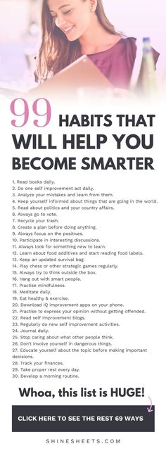 Tips For Being Smart, Tips To Be Successful In School, How To Be Active In School, 99 Habits To Make You A Smarter Woman, Tips To Be Smart, How To Become A Successful Woman, How To Make People Happy, How To Be Successful In School, How To Be Intellectual