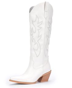 PRICES MAY VARY. Classic Design: The mid calf cowboy boots for women are designed with classic embroidery, rubber sole and mesh fabric lining. Easy to Put On and Take off: The side zipper and the wide-leg design can be put on and taken off directly or unzipped, very easy. Data Measurement: Heel height: 2.36"(approx), shaft height: 15.94", boot opening measures approximately 16.93" around. Dress Tips: Slip into some classic fashion.The country boots for women perfect for pairing with jeans, dress Wide Calf Cowgirl Boots, Closed Toe Block Heels, Debut Era, Cowboy Boots For Women, Quality Leather Boots, White Cowboy Boots, Womens Cowgirl Boots, Country Boots, Concert Fits