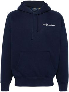 navy blue cotton blend jersey texture logo print at the chest drawstring hood drop shoulder long sleeves ribbed cuffs and hem front pouch pocket straight hem fleece lining Navy Cotton Sweatshirt With Logo Print, Navy Sweatshirt With Logo For Streetwear, Navy Sweatshirt With Logo Detail For Streetwear, Oversized Long Sleeve Hoodie With Logo, Blue Cotton Hoodie With Embroidered Logo, Blue Hoodie With Embroidered Logo, Blue Hoodie With Logo Detail, Casual Blue Hoodie With Logo Detail, Blue Long Sleeve Hoodie With Logo Detail