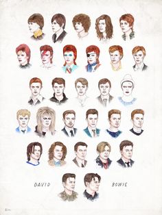 an image of many people with different hair colors and hairstyles in the style of david