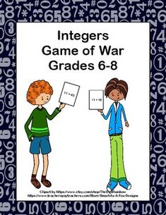 Review integer addition and subtraction with this fun game of war!. This can be played by pairs or in small groups. This makes a great math station as well. The students work collaboratively to determine which of their cards has the highest value while trying to win the game. 
 Included: 
45 cards (to be copied with logo on back) 
Directions to the students
Directions to the teachers including a sheet for printing the cards
An extra set of blank cards for you to customize the game. Integer Games, Math Station, Subtraction Games, Math 8, 4 Grade, Station Activities, Grade 6, Math Stations, Sixth Grade