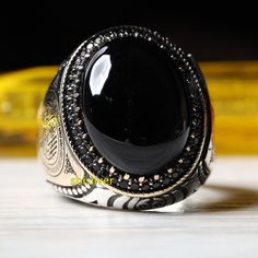 Black Gemstone Signet Ring For Anniversary, Luxury Black Signet Ring For Anniversary, Black Sterling Silver Signet Ring For Anniversary, Luxury Black Signet Ring Stamped 925, Anniversary Gift For Him, Jason Derulo, Black Onyx Stone, Jewelry Black, Mens Silver Rings