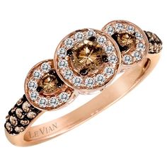 Levian 14K Rose Gold Round Chocolate Brown Diamonds Fancy Pretty Cocktail Ring Levian Chocolate Diamonds, Chocolate Diamond Ring, Levian Jewelry, Gold Chocolate, Chocolate Diamond, 14k White Gold Diamond Ring, Geode Jewelry, Geode Earrings, Chocolate Diamonds