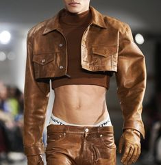 Outfits Runway, Crop Top Men, Christian Cowan, Mens Crop Top, Catwalk Fashion, Dope Fashion, Cool Sunglasses, Art Tips, Body Goals