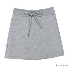 Lasaky - Chic High-Waisted Grey Athleisure Skirt with Drawstring Closure Athleisure Skirt, Sport Skirt, Sports Skirt, Athletic Skirt, Athletic Dress, Athletic Looks, Wrap Around Skirt, Workout Attire, Sports Skirts