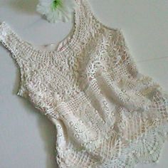 This Beautiful Laced Crochet Tank Is An Eye Catcher. Quiet, Clean, Sexy Look. Sheer Crochet With Nude Lining. Beautiful Hem Detail. Excellent Condition Never Worn! Crochet Tank, Lace Tank, Crochet Lace, Womens Tops, Tank Tops, Lace, Crochet, Women Shopping, Color