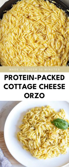 Image for Protein-Packed Cottage Cheese Orzo Healthy Orzo Meal Prep, Side Dishes High In Protein, Orzo Meal Prep Recipes, Quick Meatless Meals, Quick Healthy Sides, Cottage Cheese Meals Healthy, Pasta Lunch Meal Prep, Cottage Cheese And Sweet Potato, Best Protein Meals