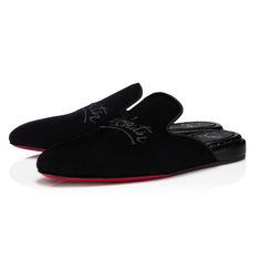 Christian Louboutin Navy Coolito Flat Black Velvet Backless Slide Loafer 42 9 ********** Christian Louboutin ********** Brand: Christian Louboutin Size: 42 (Us Mens 9) (Know Your Louboutin Size) Name: Navy Coolito Color: Black Style: Backless Slide Style#: 3211097 Material: Vels Ds Brode / Nap / Clf Ali / Gg Slip On Style Backless Slides Loafers Louboutin Script Black Logo Black Velvet Fabric Material Classic Red Rubber Sole Brand New In Box, Comes With Box And Dust Bag 100% Authentic Or Your Mo Luxury Flat Slip-ons With Rubber Sole, Black Slip-ons With Leather Sole For Galas, Luxury Black Slip-ons With Round Toe, Luxury Black Leather Slip-ons, Black Almond Toe Slip-ons For Galas, Luxury Formal Slippers With Leather Sole, Elegant Closed Toe Formal Slippers, Elegant Formal Closed Toe Slippers, Black Slip-on Loafers For Galas