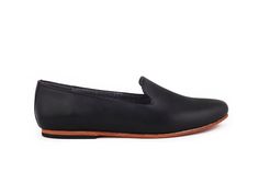 Leather lining and upper. Padded leather inner sole. Leather sole. Anti slip heel. *Can be manufactured in other colors. Please contact us for a custom quote. **The details and color in this piece may slightly vary to the ones shown, they are a result of the nature of the manufacturing process. Black Slip-on Loafers With Leather Footbed, Black Slip-ons With Rubber Sole For Work, Black Leather Sole Slip-ons For Office, Modern Black Slip-ons With Leather Lining, Classic Black Slip-ons With Stitched Sole, Black Leather Slip-ons With Flat Heel, Black Plain Toe Slip-ons With Stitched Sole, Black Plain Toe Loafers With Leather Sole, Black Leather Slip-ons With Stitched Sole