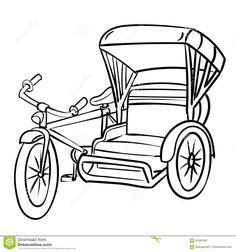 an old fashioned bicycle with a side car