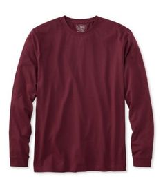 Made of soft cotton that resists wrinkles, stains, shrinking, fading and pilling, our resilient long-sleeve tee keeps its shape wash after wash. Traditional Fit: Relaxed through the chest, sleeve and waist. 100% jersey-knit cotton. Double ring-spun fabric fights shrinkage, stains, wrinkles, fading and pilling. Built for comfort, the fabric gets even softer the more you wash and dry it. Machine wash and dry. Comfortable enough for everyday wear. Durable double-needle stitching. Soft jersey-knit t Mens Loungewear, Double Ring, Mens Pajamas, Men's Shirts, Printing Labels, Drawstring Pants, Knit Cotton, L L Bean, Knit Jersey