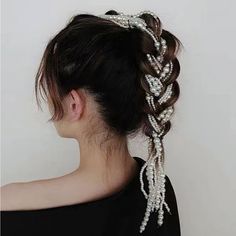 Super Cute And Stylish Ships In 5-10 Business Days Rope Hair, Hair Chains, Hair Accessories Pearl, Hair Accessories Clips, Braid Hair, Fashion Hair Accessories, Pearl Hair, Hair Accessories For Women, Trendy Hairstyles