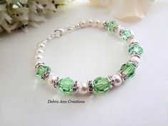 Pearl And Peridot, Crystal Peridot, Green Crystal Bracelet, Wedding August, Birth Stones, Peridot Bracelet, Retail Jewelry, Peridot Crystal, August Birthday