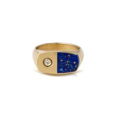 Lapis Lazulis Signet Ring For Men with a Diamond Set Face Dimensions: 16x9mm Rectangle Band Width: 4.5mm *images of real jewelry taken by us* Natural Lapis Lazulis Stone Natural Diamonds: 0.082ct VS G-H Material: - 9K Solid Gold (375) - 14K Solid Gold (585) - 18K Solid Gold (750) ✔️ You can contact us for the creation of your custom signet ring. ✔️ All jewelry is packaged in our premium branded gift boxes. ✔️ All jewelry is hallmarked on the inside of the ring for certification. ✔️ Contact us fo Lapis Lazuli Mens Ring, Modern Signet Ring, Signet Ring Diamond, Signet Ring For Men, Face Dimensions, Custom Signet Ring, Modern Wedding Band, Diamond Signet Ring, Real Jewelry