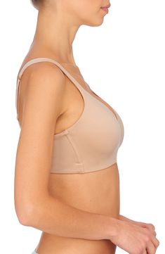 This wireless bra with supremely soft fabric and a continuous foam frame moves with you throughout your day. Supportive stretch pads offer a gentle lift and naturally enhance your shape, while wide elastic at the underbust and side-seam boning provides a secure hold. 81% nylon, 19% elastane Hand wash, line dry Imported Solid Sculpting Bra With Built-in Support, Supportive Light Support Push-up Bra, Full Coverage Shaping Nursing Bra, Full Coverage Shaping Nursing Bra With Padded Cups, Supportive Full Coverage Bra With Padded Cups, Shaping Full Coverage Nursing Bra With Padded Cups, Sculpting Push-up Bra-friendly Shapewear, Beige Underwire Seamless Bra, Beige Seamless Underwire Bra