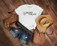 #AlcoholYouLater Tshirt!   #Country #Music #Lyrics #Apparel Cody Johnson, Country Tees, Word Shirts, Last Ride, Hooded Tee, Music Tees, Retro Tee, Girls Tees, Band Tees