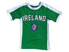 Ireland embroidery shirt 100% cotton Please see size chart in pictures for correct fit Classic Fitted Green T-shirt, Fitted Casual Tops With Embroidered Logo, Fitted Green Tops, Casual Fitted T-shirt With Embroidered Logo, Fitted Casual T-shirt With Embroidered Graphics, Fitted Cotton Shirt With Screen Print, Fitted Cotton Crew Neck Shirt, Fitted Cotton Shirt With Crew Neck, Fitted Cotton Tops With Embroidered Graphics