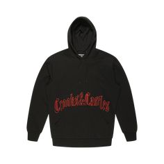 Stay stylish with the Gothic Embroidered Logo Hoodie by Crooks & Castles. This hoodie features a bold Gothic script logo embroidered across the chest, blending classic and modern streetwear elements. Crafted from soft brushback fleece, it offers both warmth and comfort. Key Features: • Bold Embroidered Logo: Gothic script logo embroidered across the chest in various color options. • Comfortable Fabric: Made from 60% cotton, 40% polyester brushback fleece for a soft and cozy feel. • Premium Details: Includes engraved logo eyelets and embossed logo plastic aglets on the drawcord. Materials: • 60% Cotton / 40% Polyester Brushback Fleece (280 GSM) • Poly/Cotton 2x2 rib for cuffs and waistband Additional Details: • Fabric washed with softener for extra comfort • Detailed stitching with color-ma Gothic Script, Modern Streetwear, Crooks And Castles, The Gothic, Script Logo, Engraved Logo, Embossed Logo, Logo Embroidered, Urban Fashion