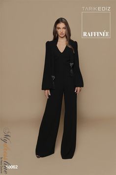 Looking for something special to wear on your next big night out? Check out the Tarik Ediz 10062 Crepe Spring 2021 evening collection jumpsuit. This one-of-a-kind piece is sure to turn heads and make you feel like a million bucks. Made with luxurious crepe fabric, it's perfect for any black tie or formal event. Dress it up with some sparkling jewelry and sky-high heels and you're sure to be the Belle of the ball. Order now and be ready for your next big night out! Plastic Dress, Tarik Ediz, Chiffon Evening Dresses, Chiffon Fashion, Sparkle Jewelry, Chiffon Material, Unforgettable Memories, Dress Cover, Crepe Fabric