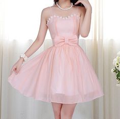 Cute Sleeveless Dress With Spaghetti Straps For Party, Summer Bridesmaid Dress With Bow Straps, Chiffon Spaghetti Strap Sundress, Pink Chiffon Sleeveless Dress For Summer, Pink Sleeveless Chiffon Dress For Party, Pink Sleeveless Chiffon Dress, Cute Pink Chiffon Dress, Cute Pink Sleeveless Party Dress, Pink Feminine Mini-length Chiffon Dress